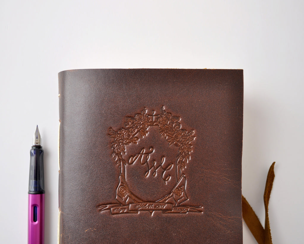 Personal Crest on Leather Journal