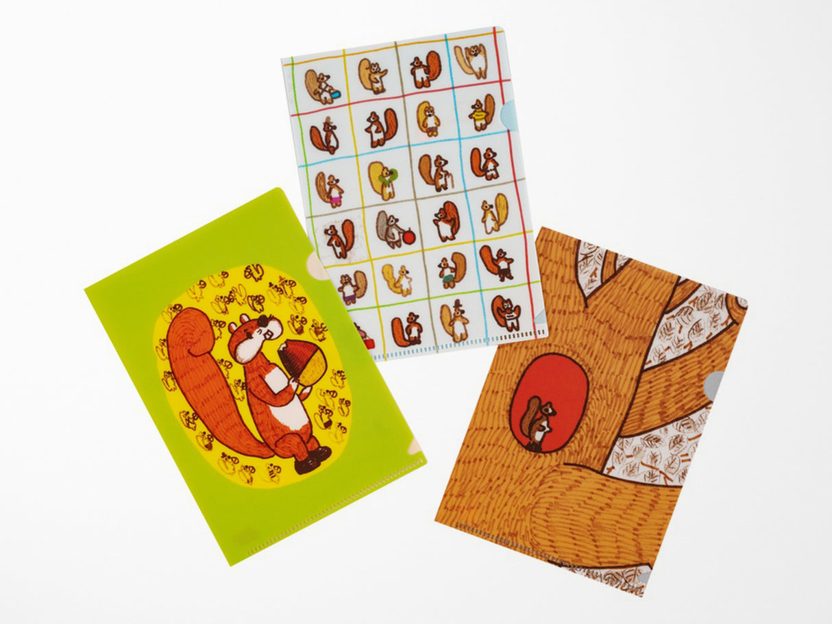 100%ORANGE Hobonichi Folder Set of 3 for A6 Size - Squirrel's Moving Day