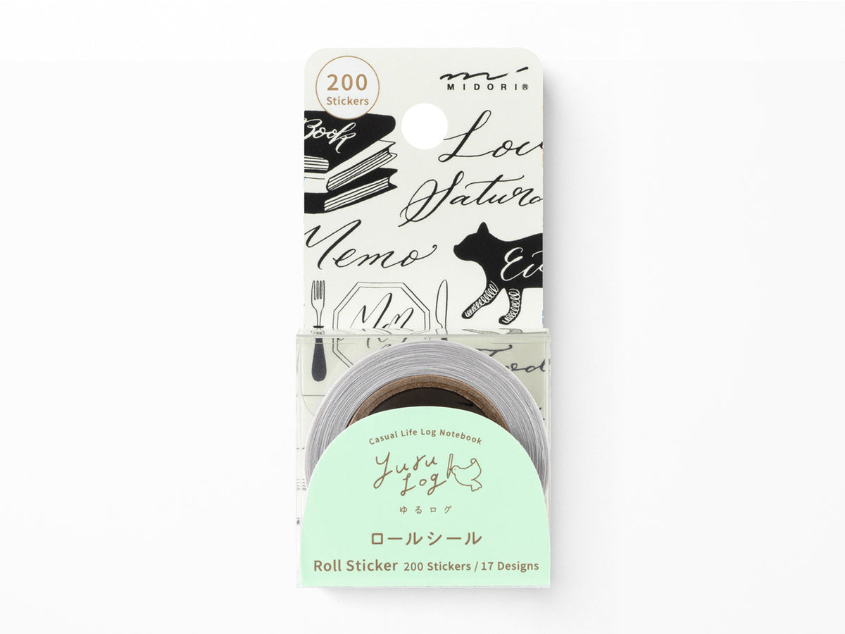 Midori Yuru Log Roll Sticker Calligraphy