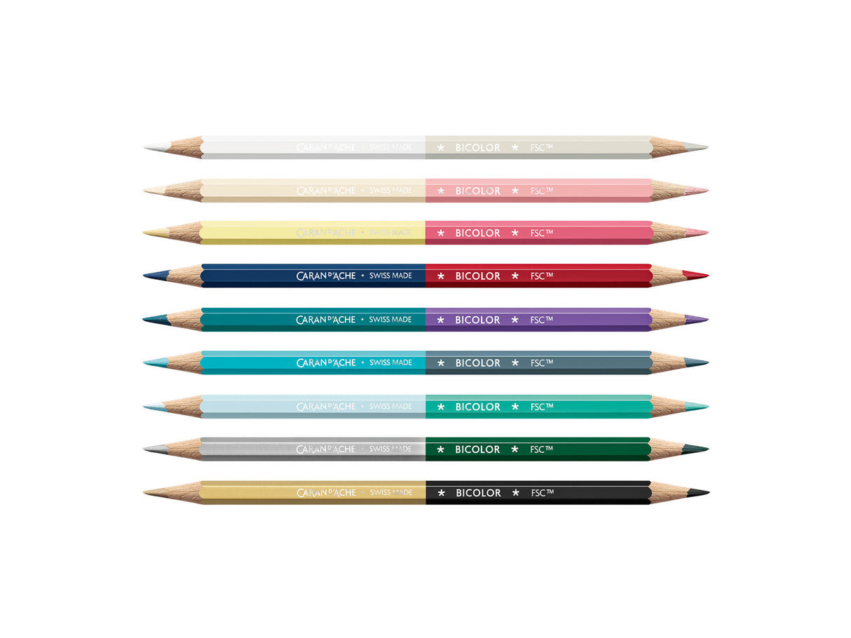 Caran D'Ache 9 Pencil Set + 1 Brush ALPINE FROST – Special Edition