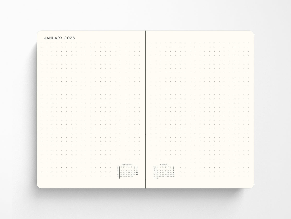 2026 Leuchtturm 1917 Daily Planner - BLACK Hardcover, Dotted Pages