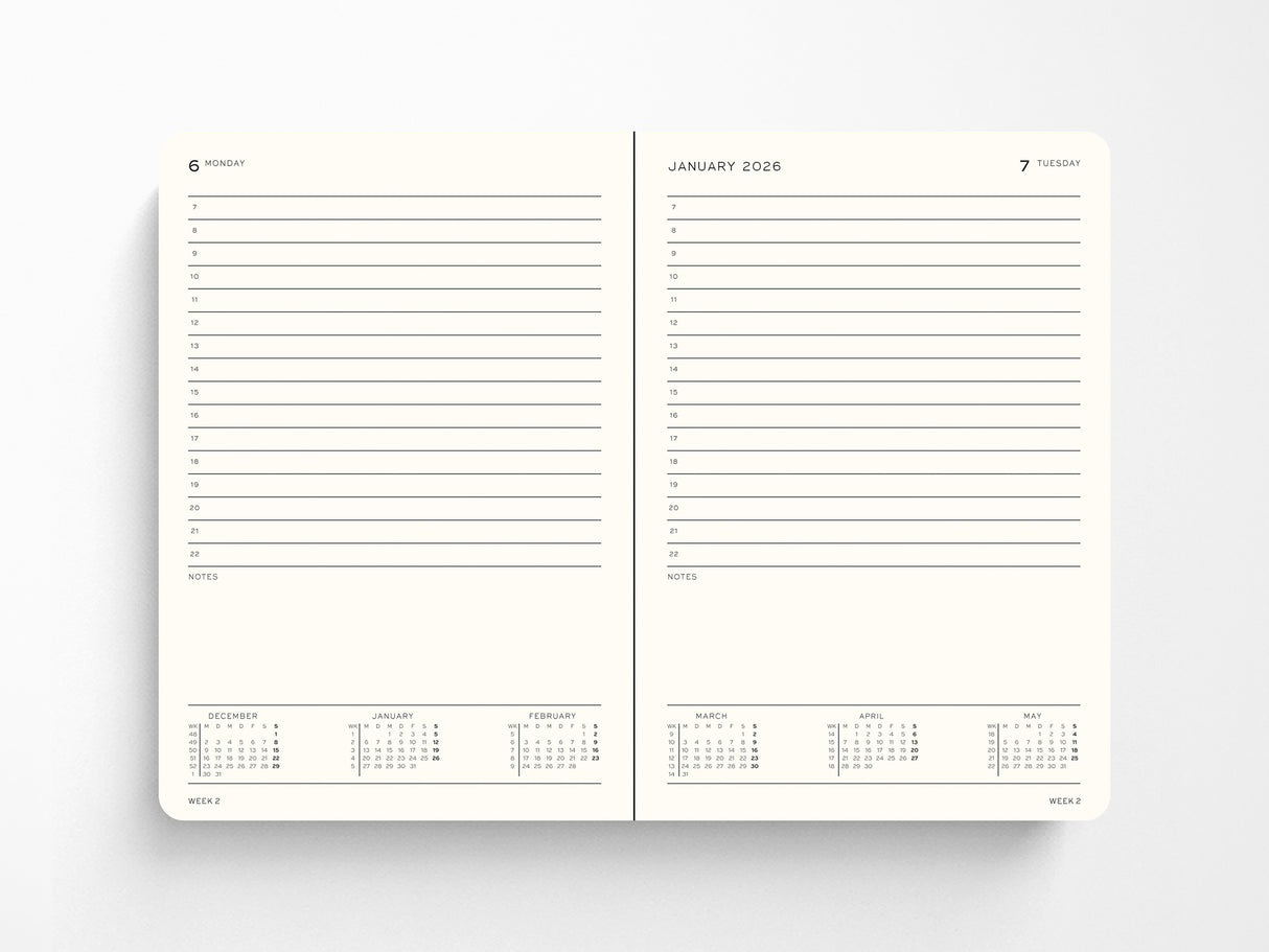 2026 Leuchtturm 1917 Daily Planner - PORT RED Hardcover, Ruled Pages