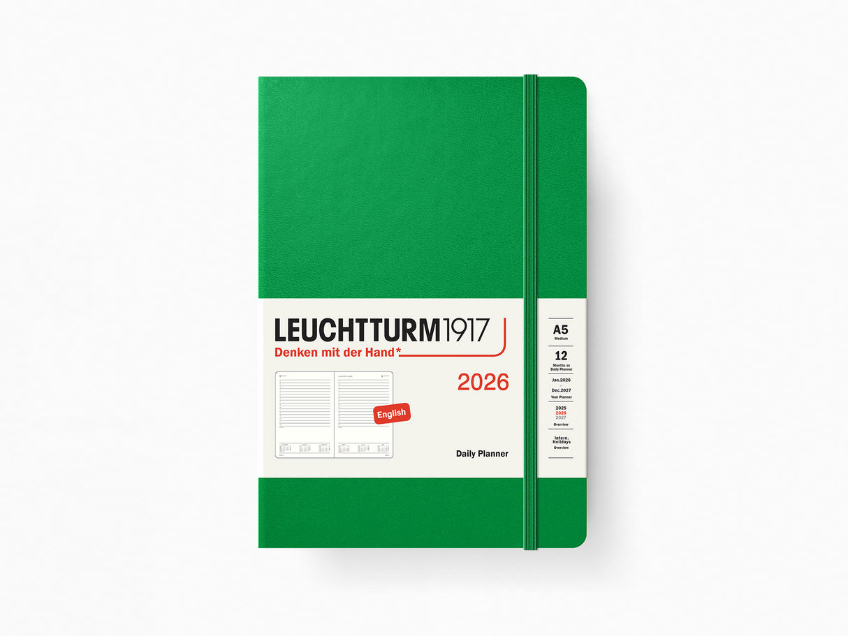 2026 Leuchtturm 1917 Daily Planner - SPRING LEAF Hardcover, Ruled Pages