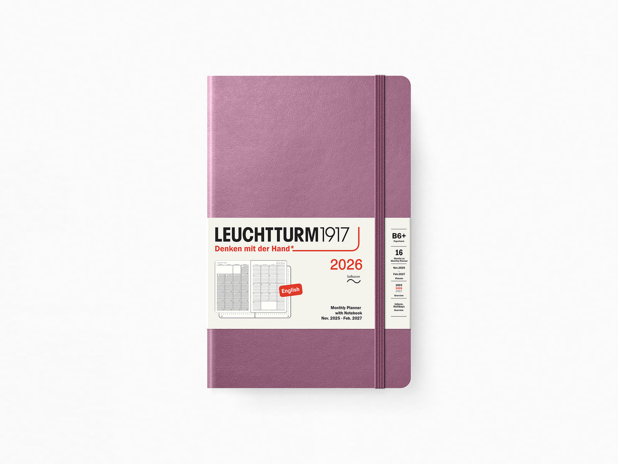2026 Leuchtturm 1917 Monthly Planner with Notebook - DUSTY ROSE Softcover