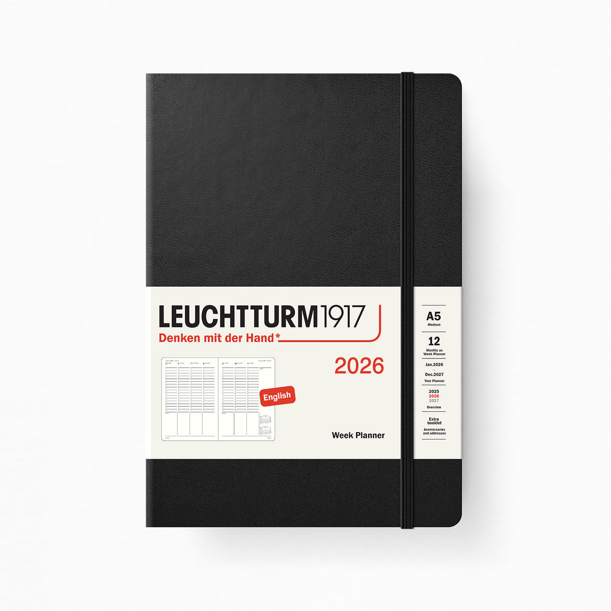 2026 Leuchtturm 1917 Week Planner - BLACK Hardcover – Jenni Bick Custom
