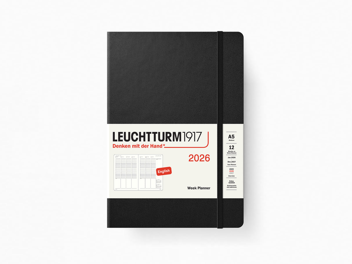 2026 Leuchtturm 1917 Week Planner - BLACK Hardcover