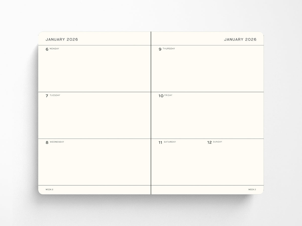 2026 Leuchtturm 1917 Weekly Planner - BLACK Hardcover