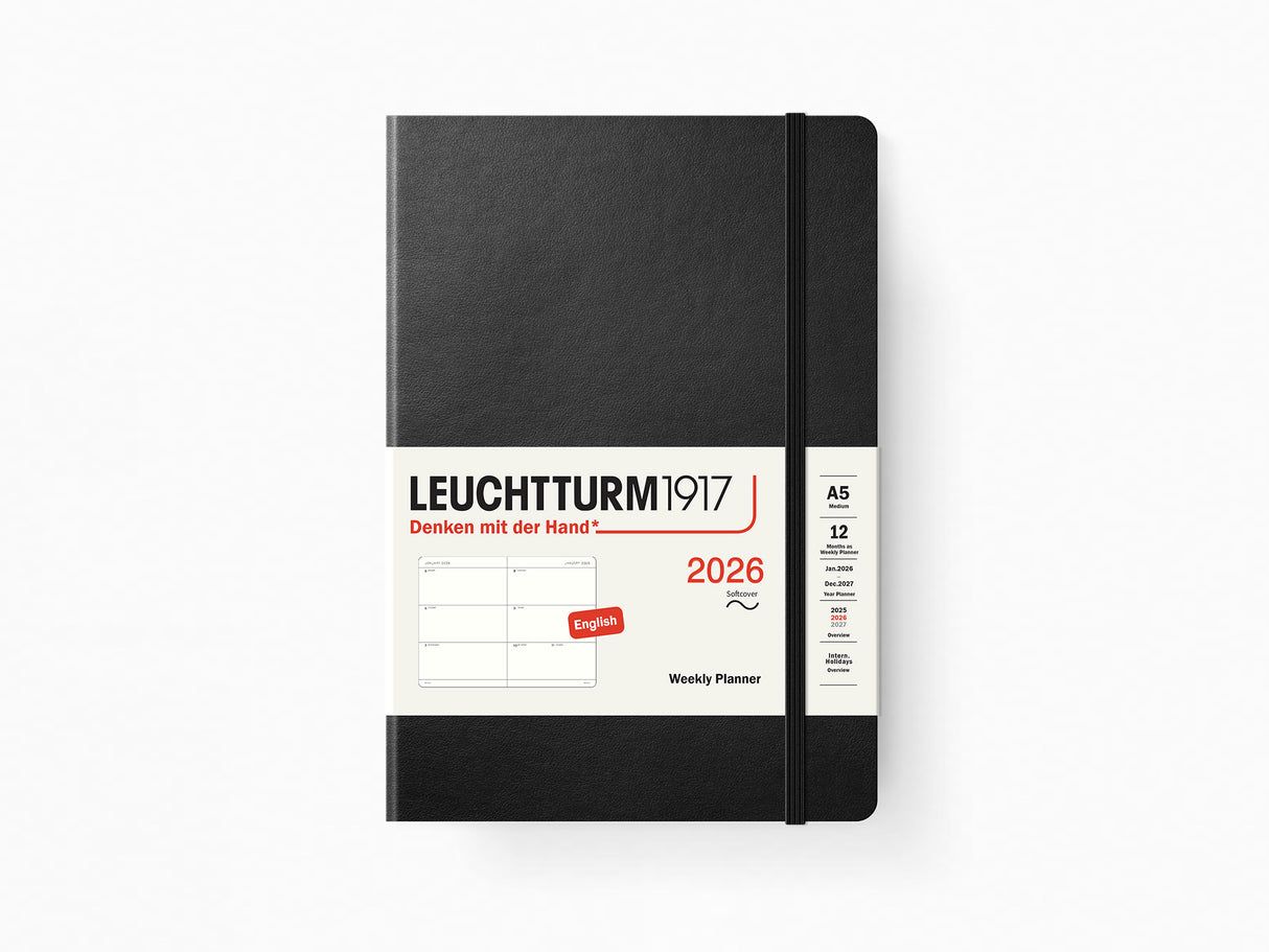 2026 Leuchtturm 1917 Weekly Planner - BLACK Softcover