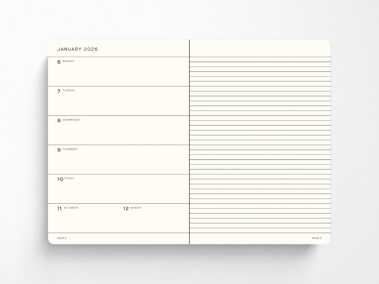 2026 Leuchtturm 1917 Weekly Planner & Notebook - FOREST GREEN Softcover, Ruled Pages