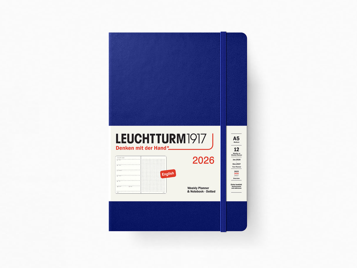 2026 Leuchtturm 1917 Weekly Planner & Notebook - INK Hardcover, Dotted Pages