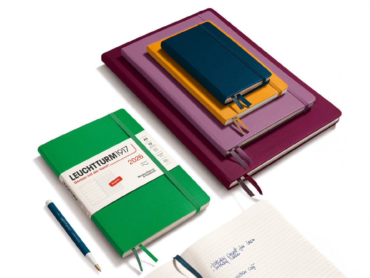 2026 Leuchtturm 1917 Weekly Planner & Notebook - FOREST GREEN Hardcover, Ruled Pages