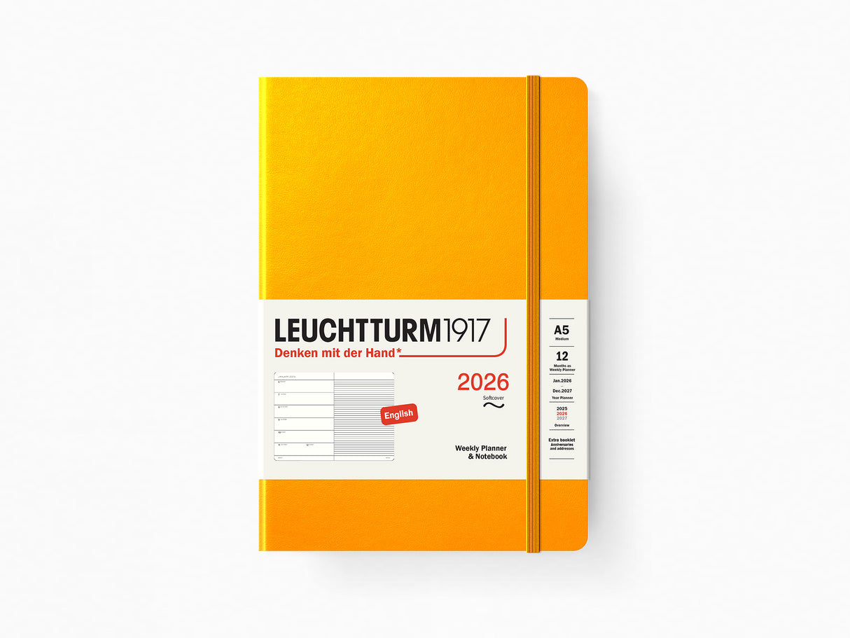 2026 Leuchtturm 1917 Weekly Planner & Notebook - RISING SUN Softcover, Ruled Pages