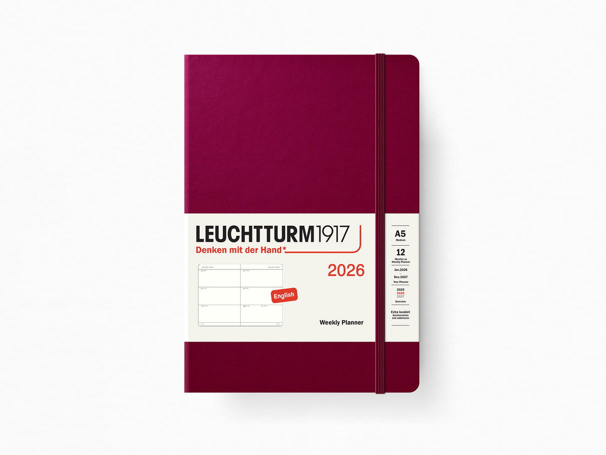 2026 Leuchtturm 1917 Weekly Planner - PORT RED Hardcover