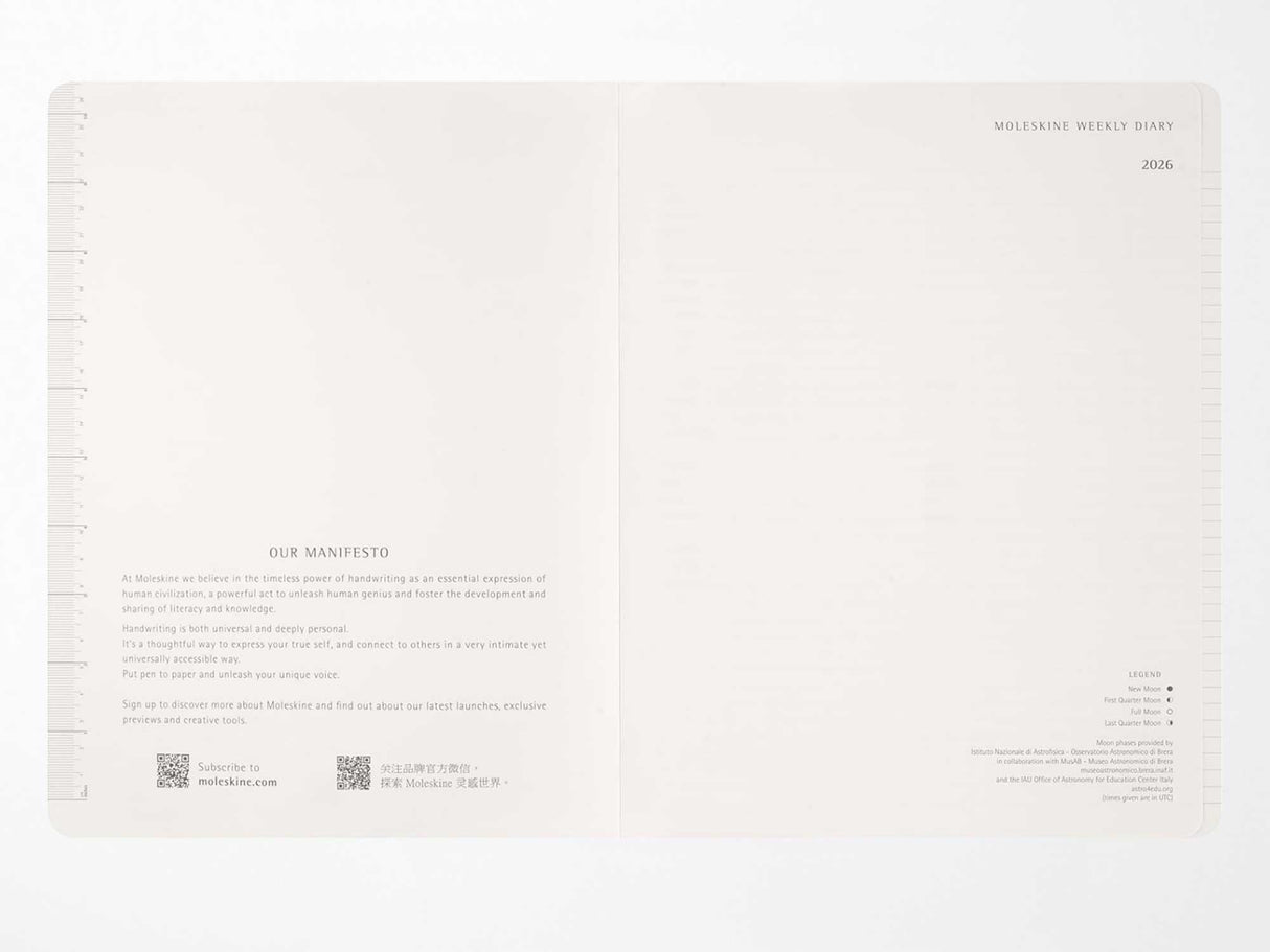 2026 Moleskine 15 Month Essential Weekly Vertical Planner - BLACK Softcover