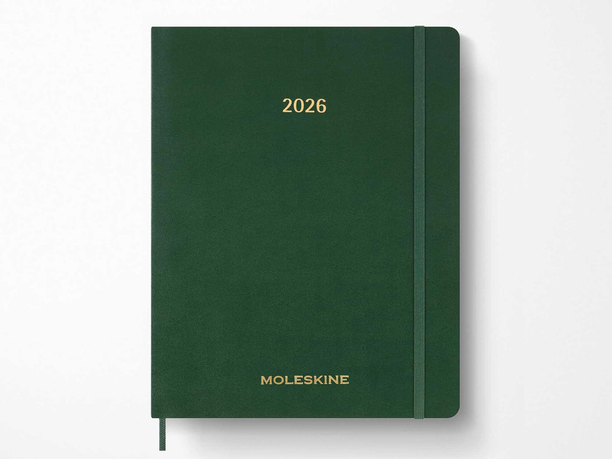 2026 Moleskine 15 Month Essential Weekly Vertical Planner - MYRTLE GREEN Softcover