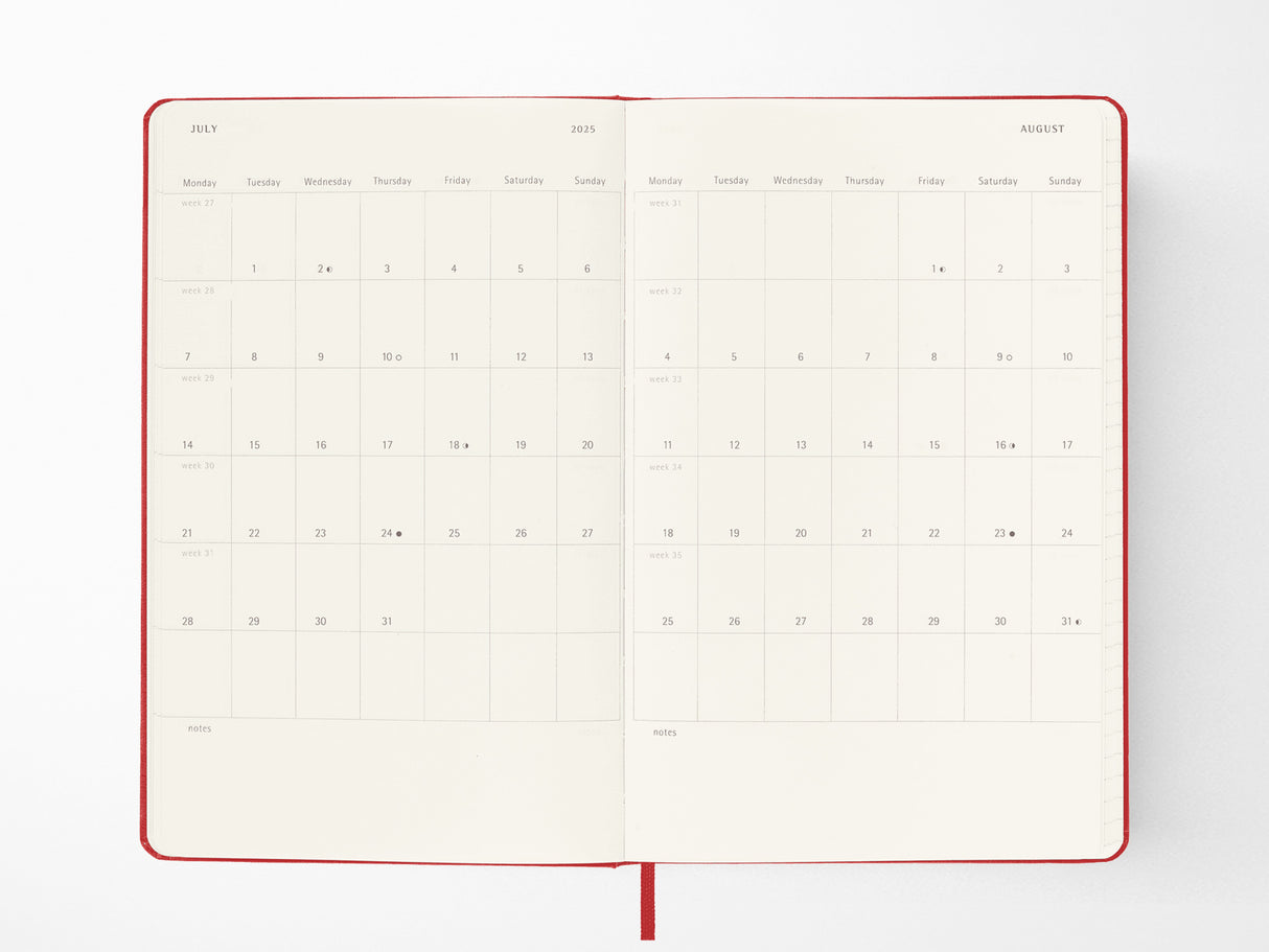 2026 Moleskine Daily Planner - SCARLET RED Hardcover