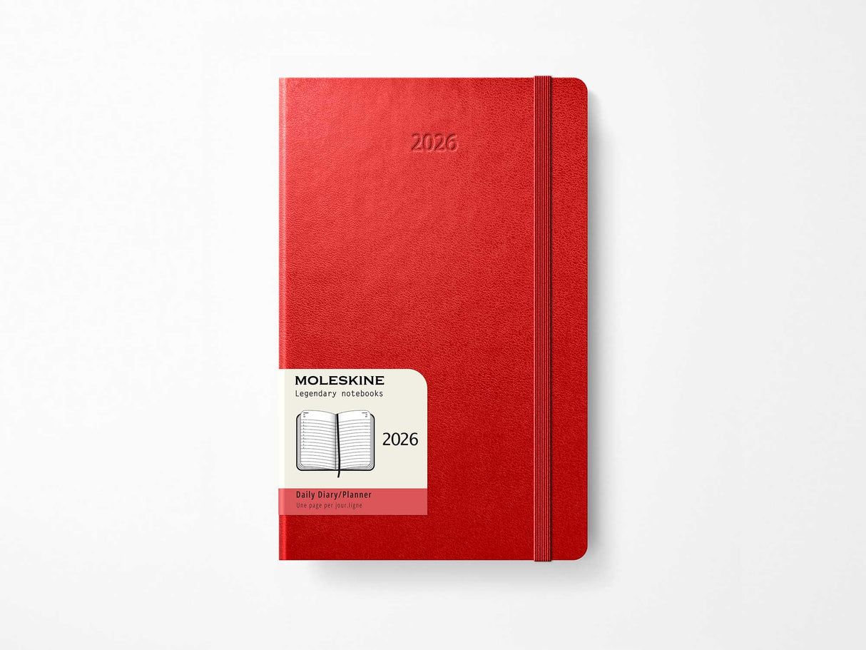 2026 Moleskine Daily Planner - SCARLET RED Hardcover