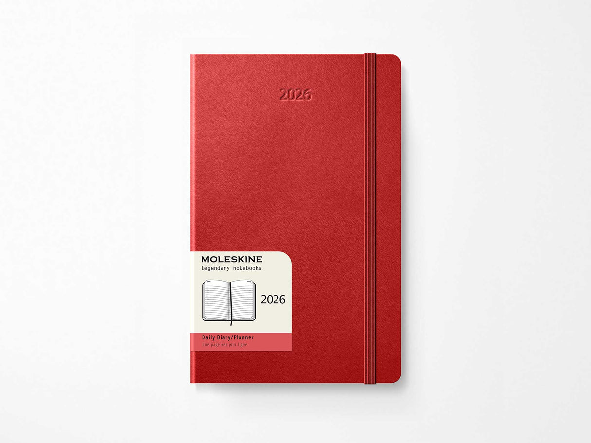 2026 Moleskine Daily Planner - SCARLET RED Softcover