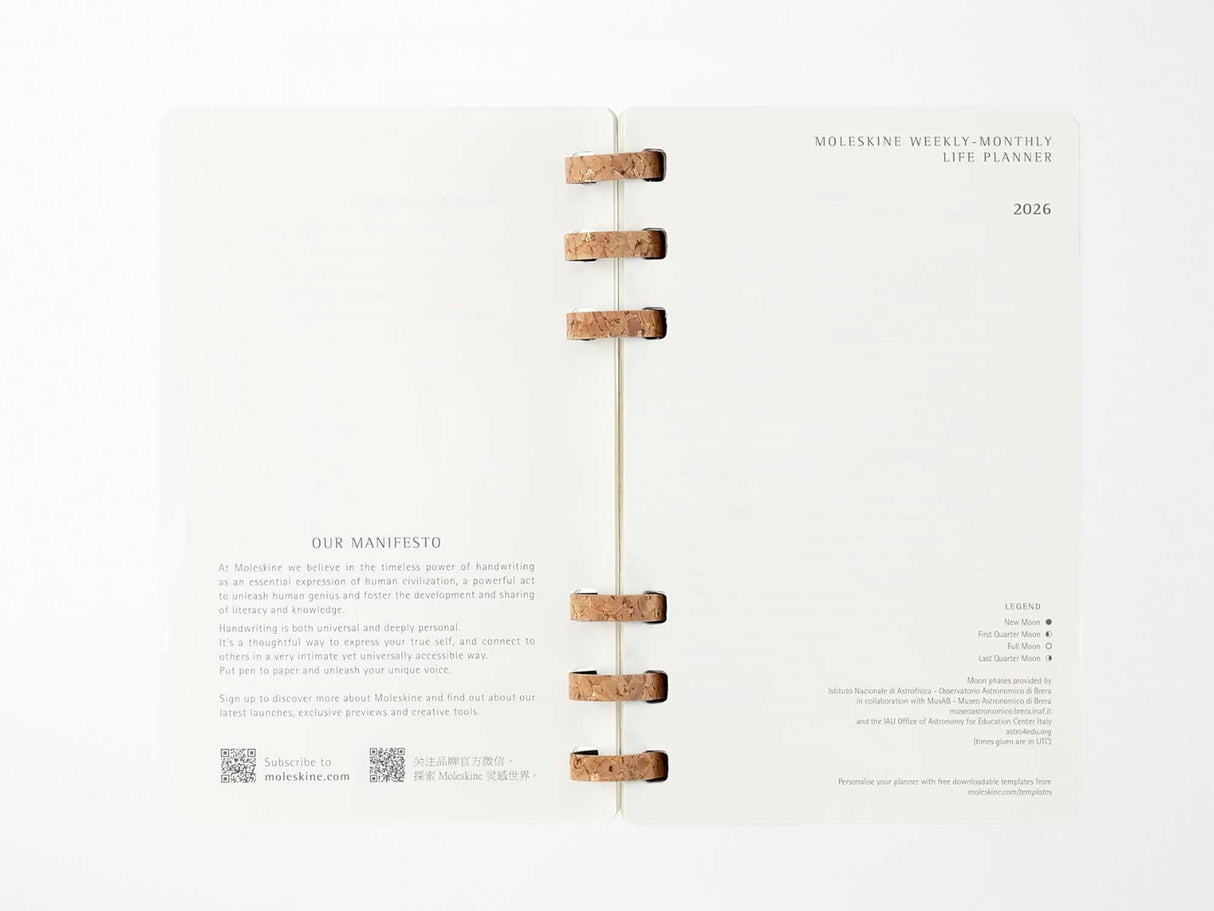 2026 Moleskine Life Spiral Planner - BLACK Softcover