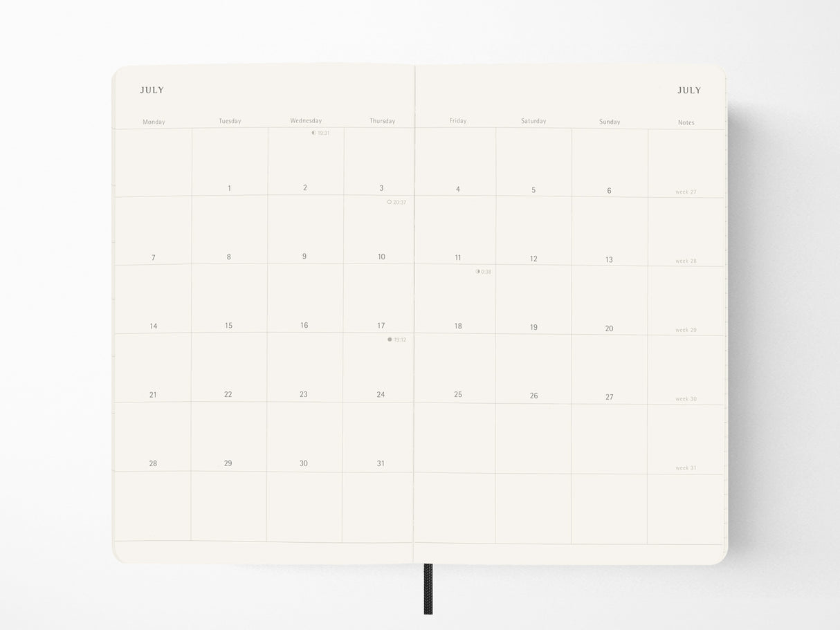 2026 Moleskine Monthly Planner - BLACK Softcover