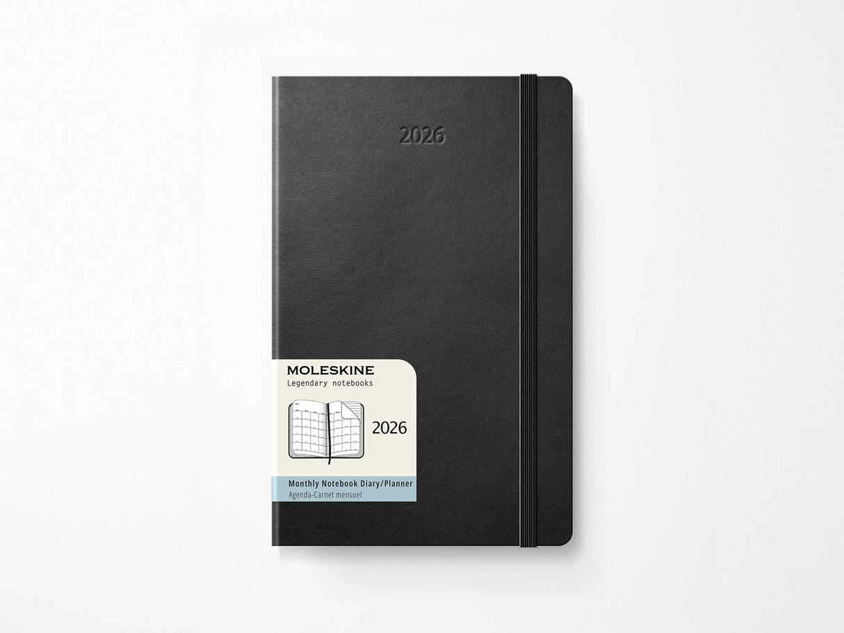 2026 Moleskine Monthly Planner - BLACK Softcover