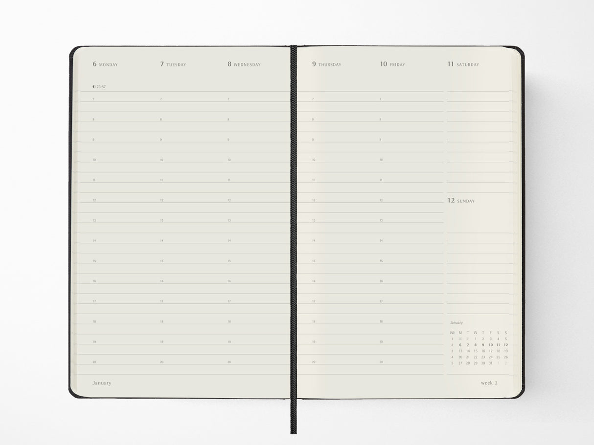 2026 Moleskine PRO Weekly Vertical Planner - BLACK Hardcover