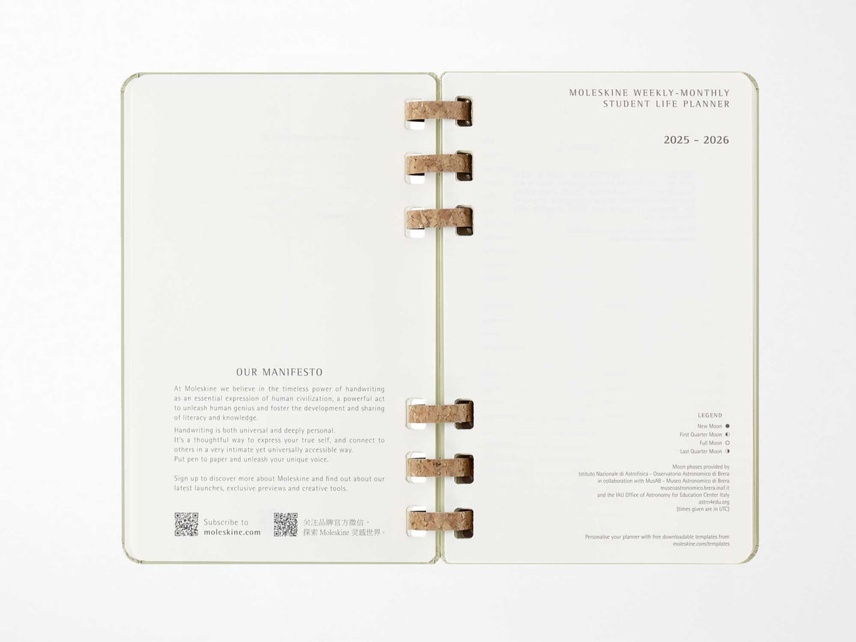2026 Moleskine Student Life Spiral Planners - KIWI Hardcover