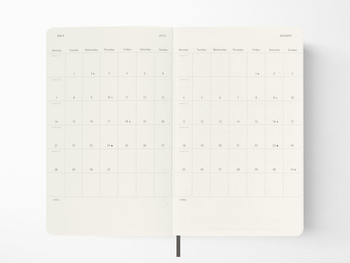 2026 Moleskine Weekly Horizontal Planner - BLACK Hardcover