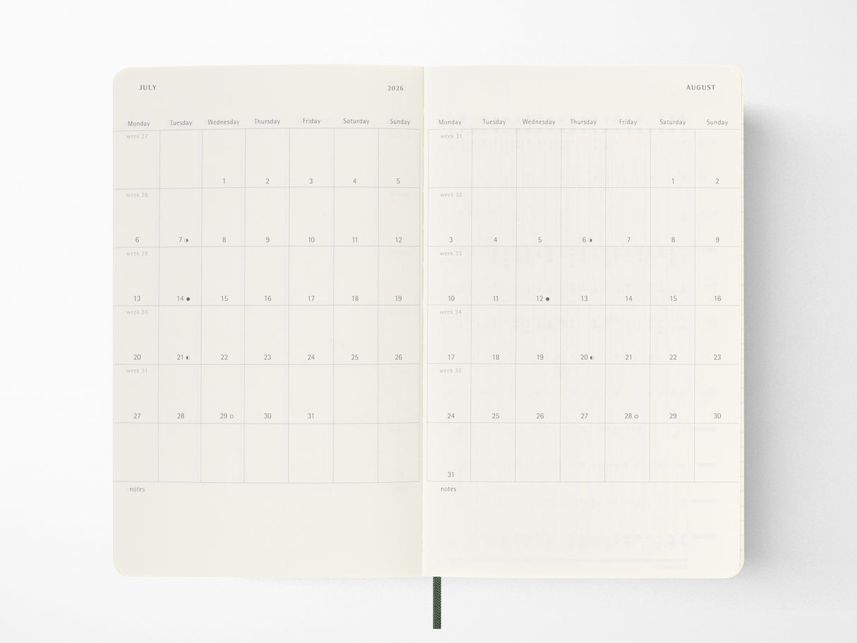 2026 Moleskine Weekly Planner - MYRTLE GREEN Softcover