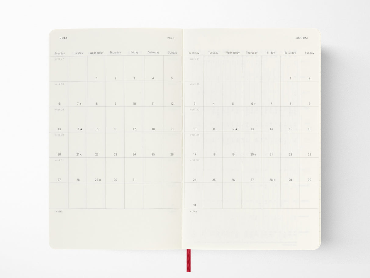 2026 Moleskine Weekly Planner - SCARLET RED Softcover