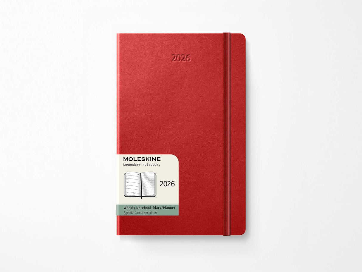 2026 Moleskine Weekly Planner - SCARLET RED Softcover