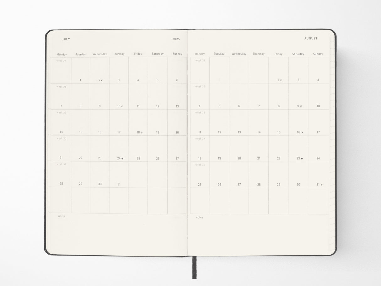 2026 Moleskine Weekly Vertical Planner - BLACK Hardcover