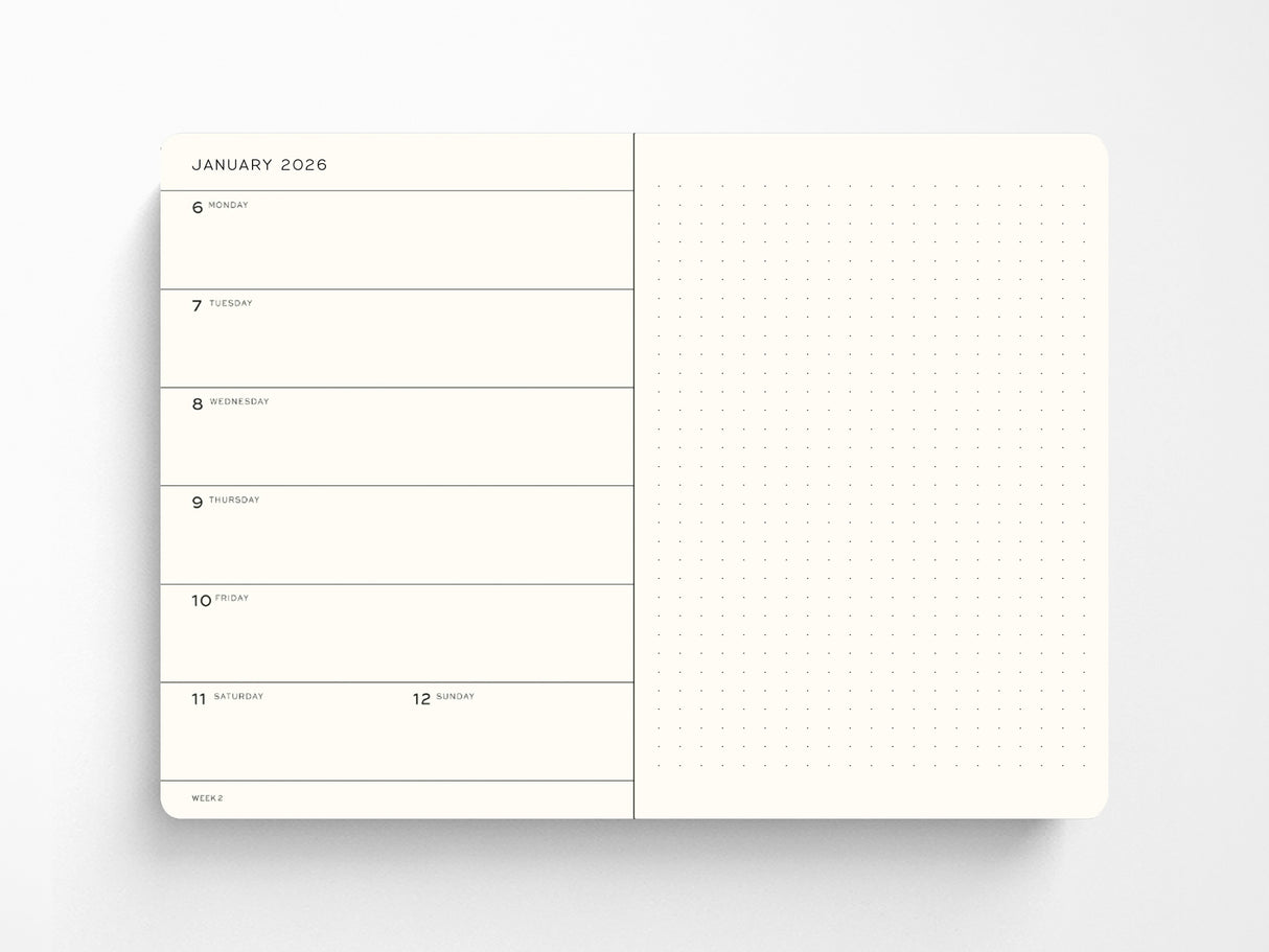 2027 Leuchtturm 1917 Weekly Planner & Notebook - BLACK Dotted