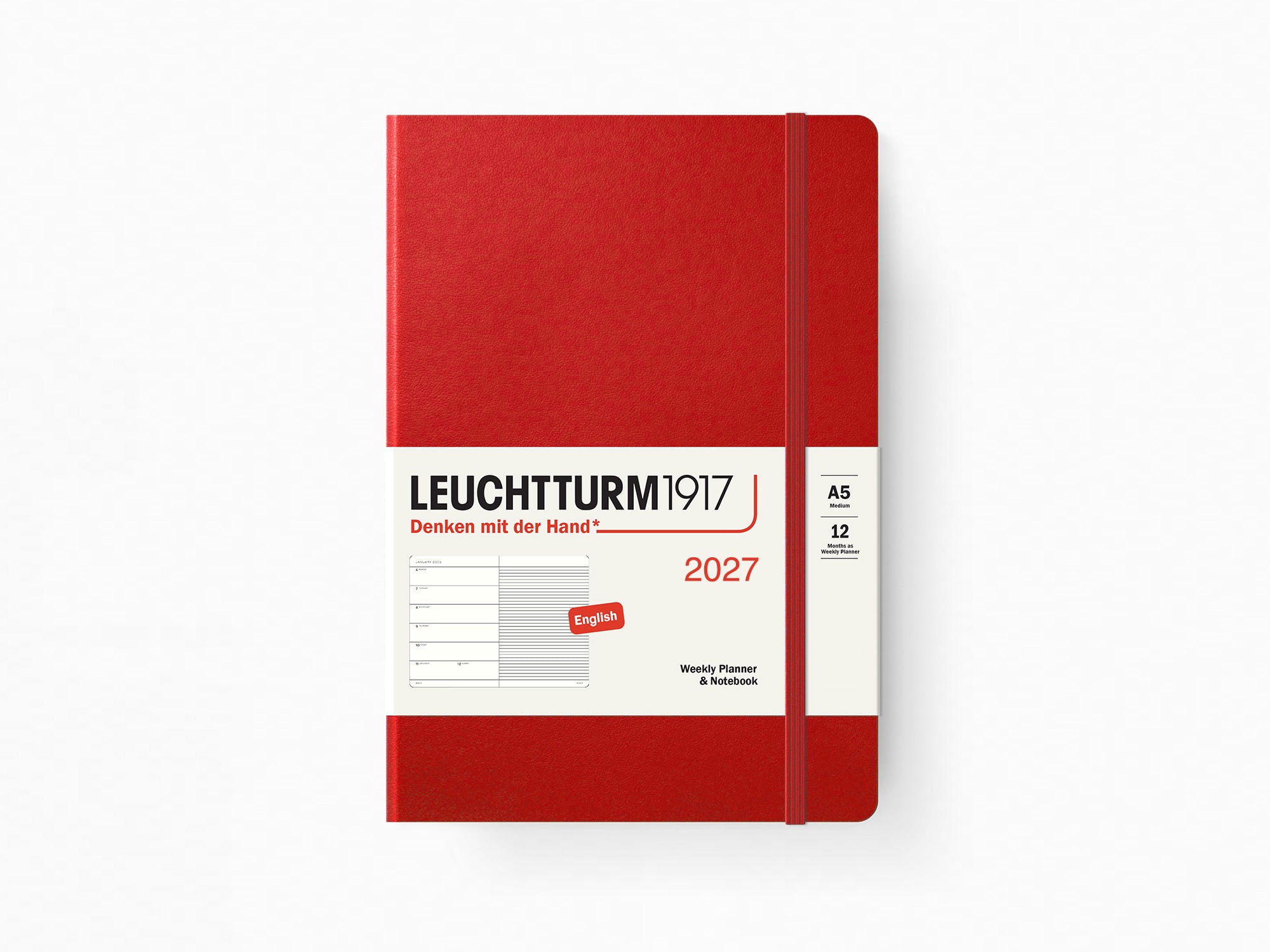 2027 Leuchtturm 1917 Weekly Planner & Notebook - CHERRY Softcover