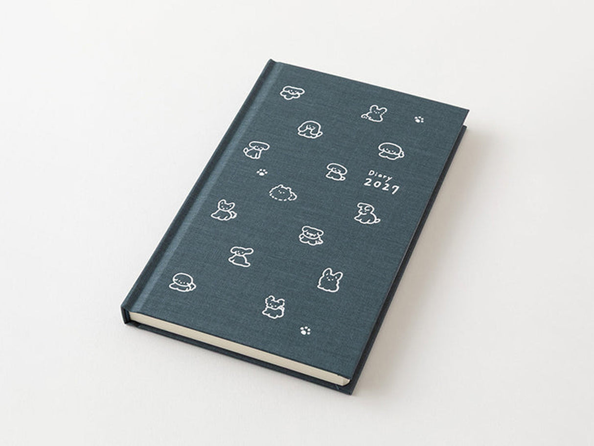 Midori Book Style Diary 2027 - Navy Dog