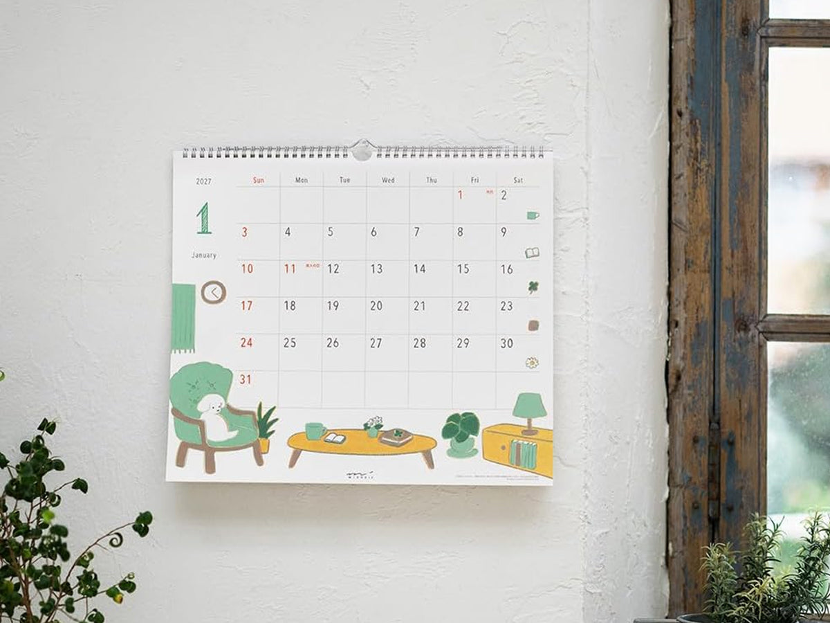 Midori Wall Calendar 2027 - Dog