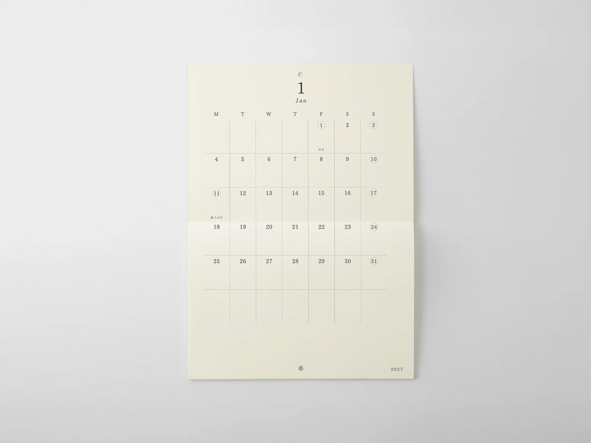 MD Wall Calendar 2027 Bi Folded A4