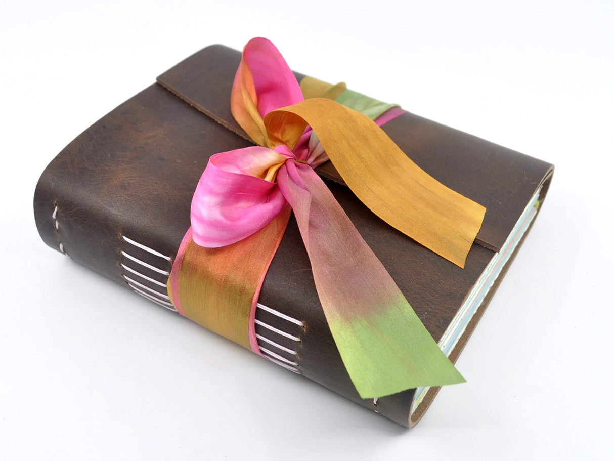 Grandmother's Flower Garden One of a Kind Leather Journal