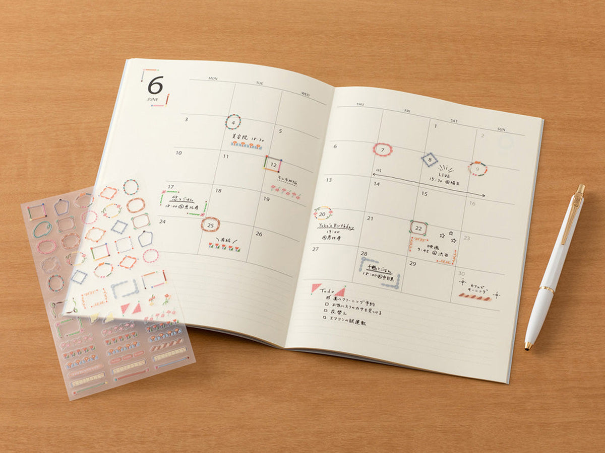 Midori Stickers - 2740 Date Circle Decorative