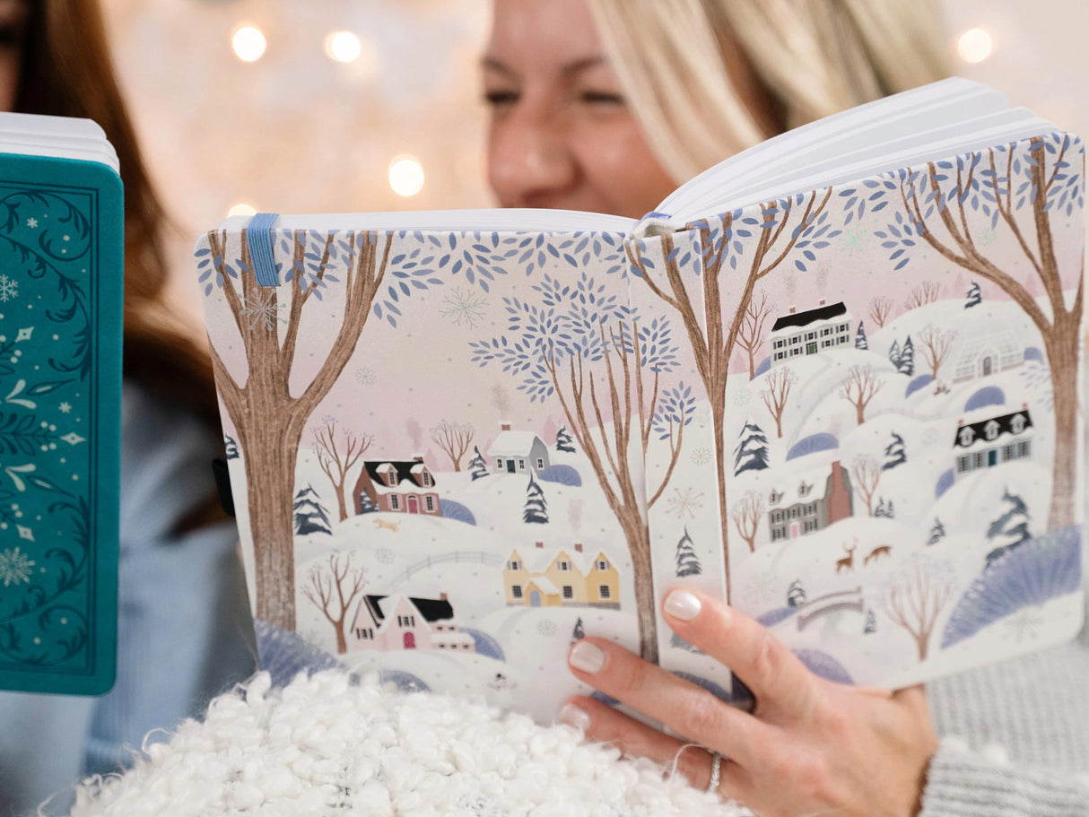 Winter Village A5 Dot Grid Journal