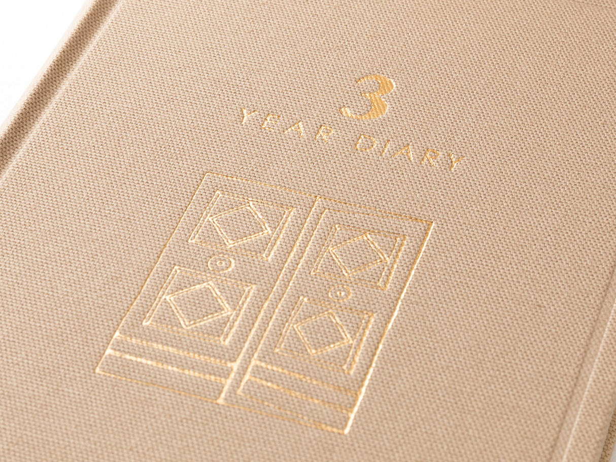 3 Year Diary Gate Mini - Beige