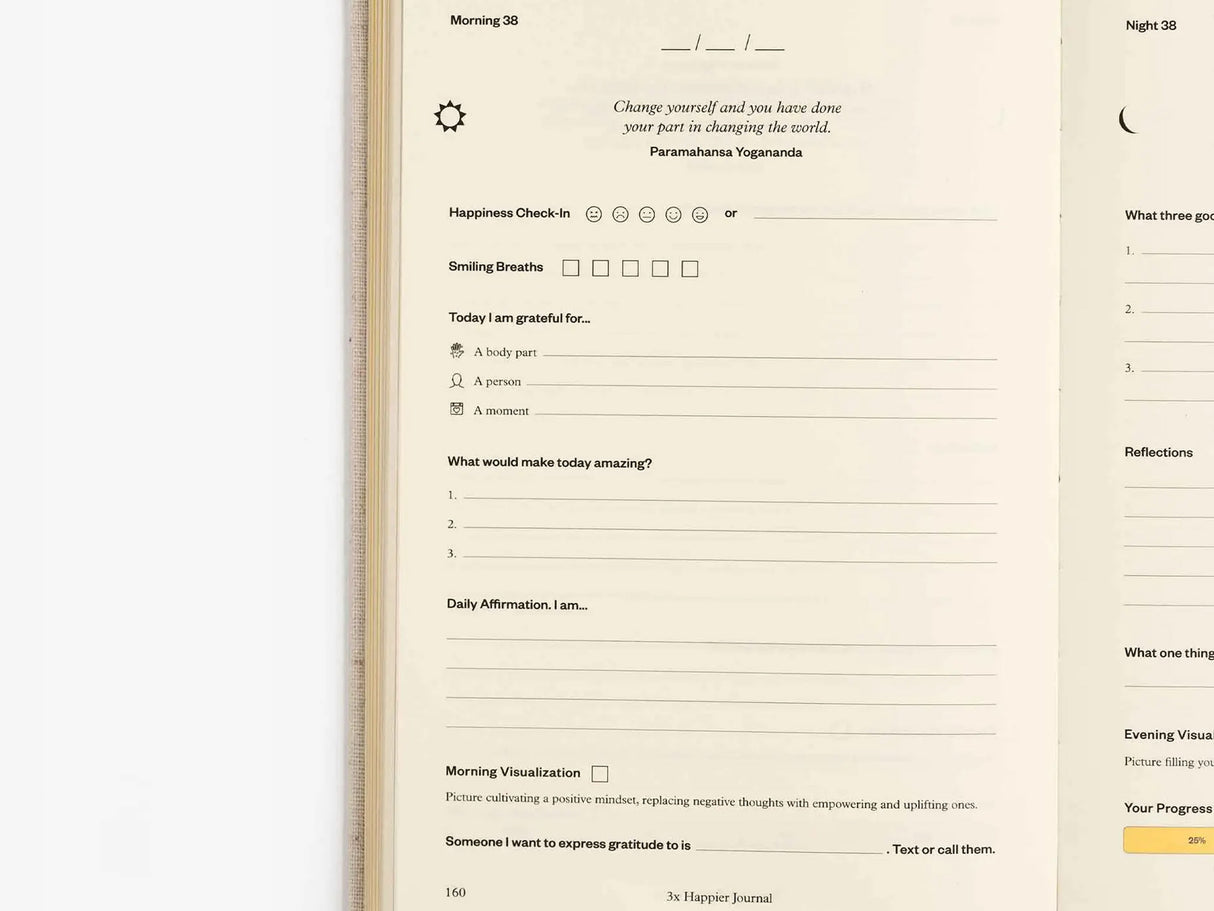 3X Happier Journal - Guided Mental Wellness Journal