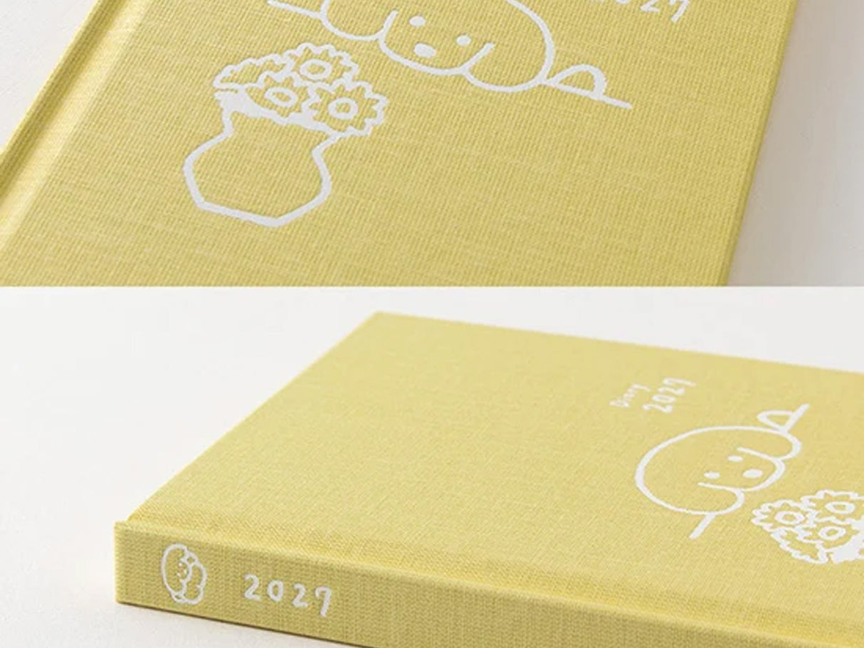 Midori Book Style Diary 2027 - Yellow Dog