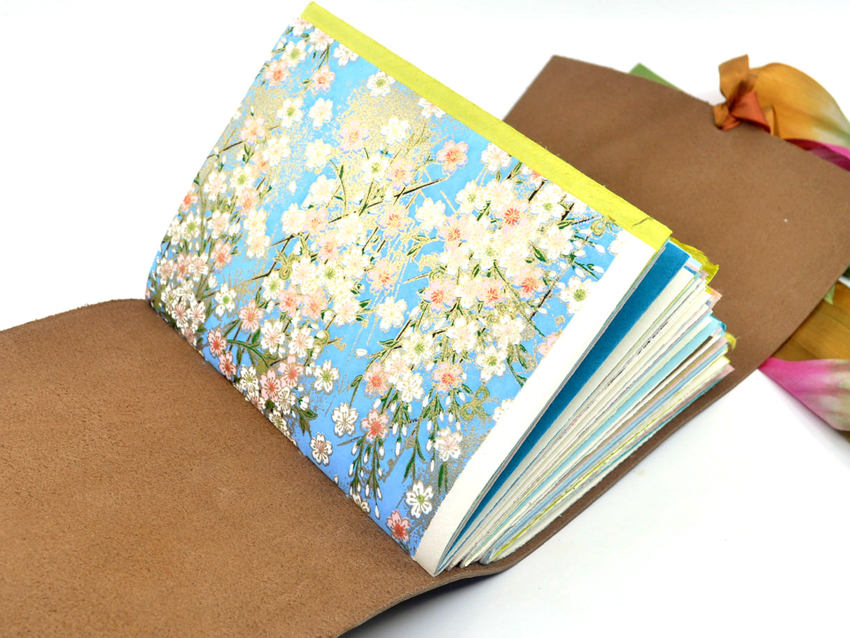 Grandmother's Flower Garden One of a Kind Leather Journal
