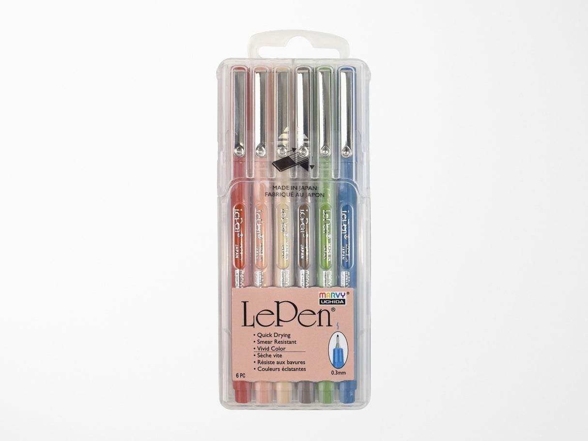 Le Pen Earth Tone Colors - Set of 6 Pens