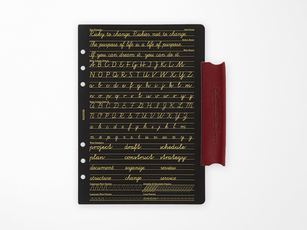 PLOTTER Limited Edition LISCIO Red Leather 6 Ring Leather Binder with Accessories - A5