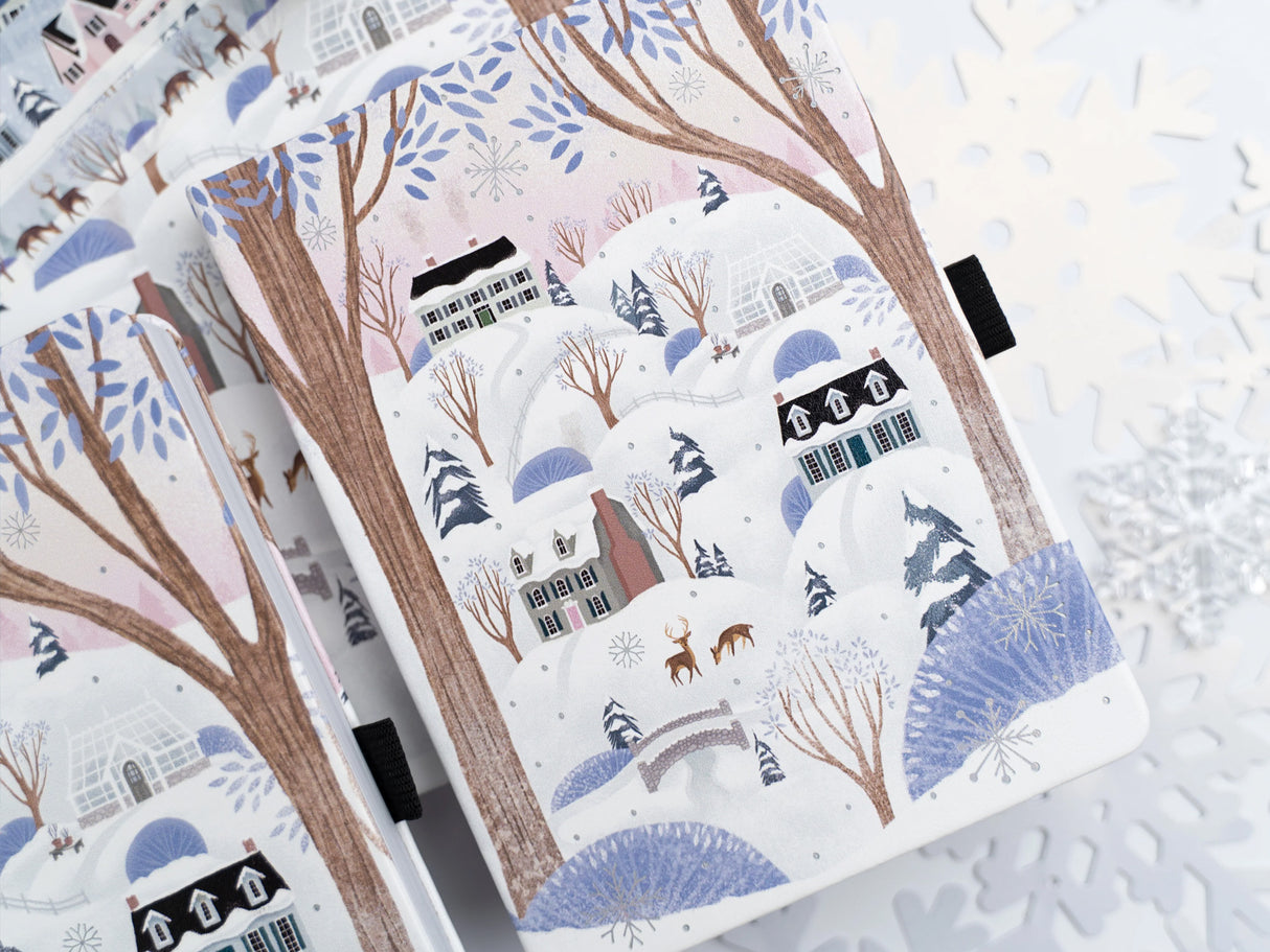 Winter Village A5 Dot Grid Journal