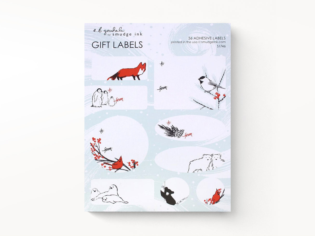 Winter Animals Gift Labels