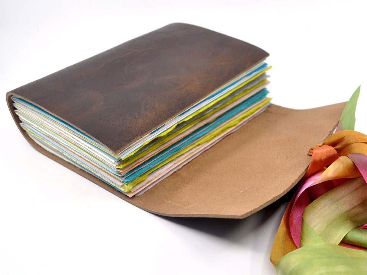 Grandmother's Flower Garden One of a Kind Leather Journal