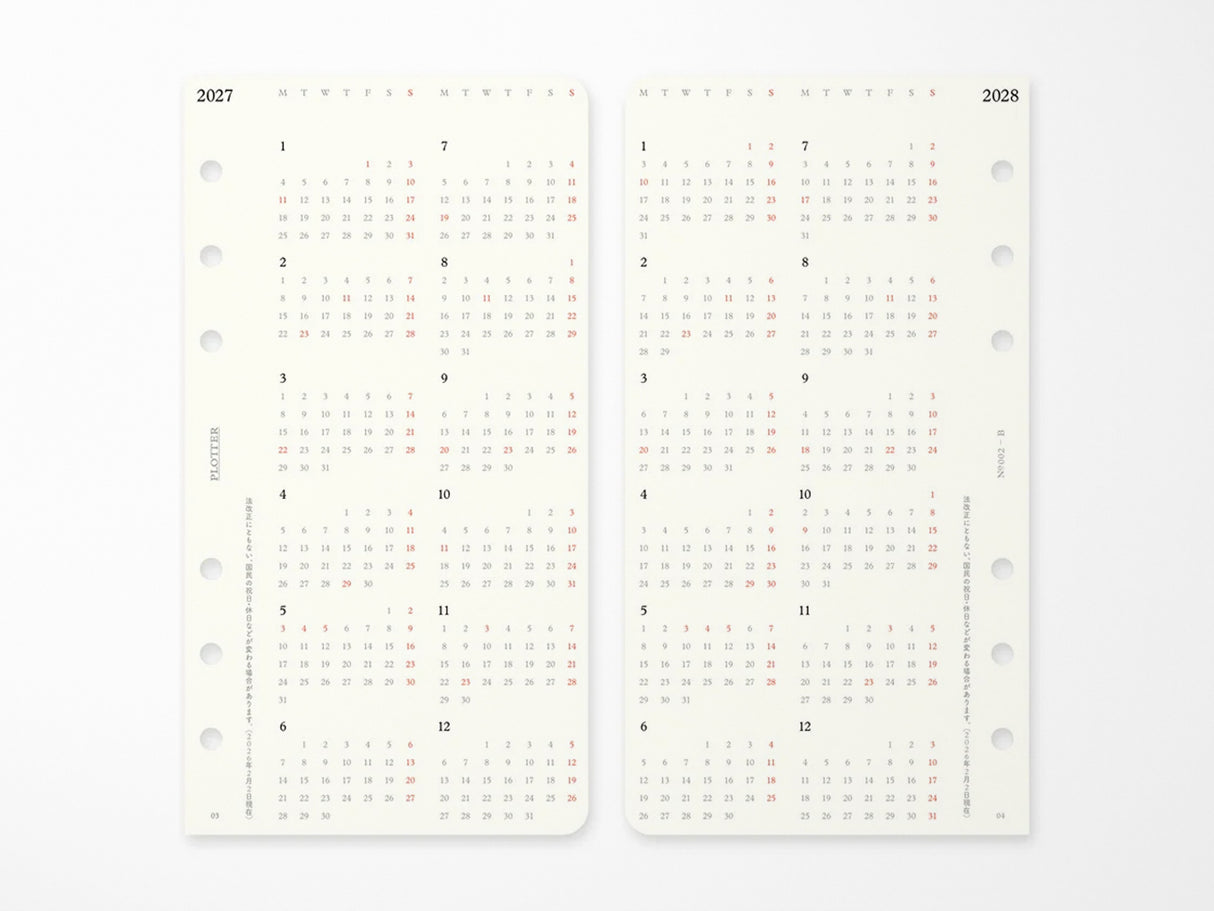 PLOTTER Refill Weekly Schedule Refill 2027 - Bible Size